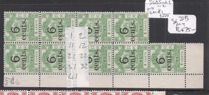 North Borneo SG 55 Plated Block of Nine NGAI (2deh)