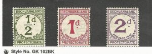 Bechuanaland, Postage Stamp, #J4-J6 Mint Hinged, 1932