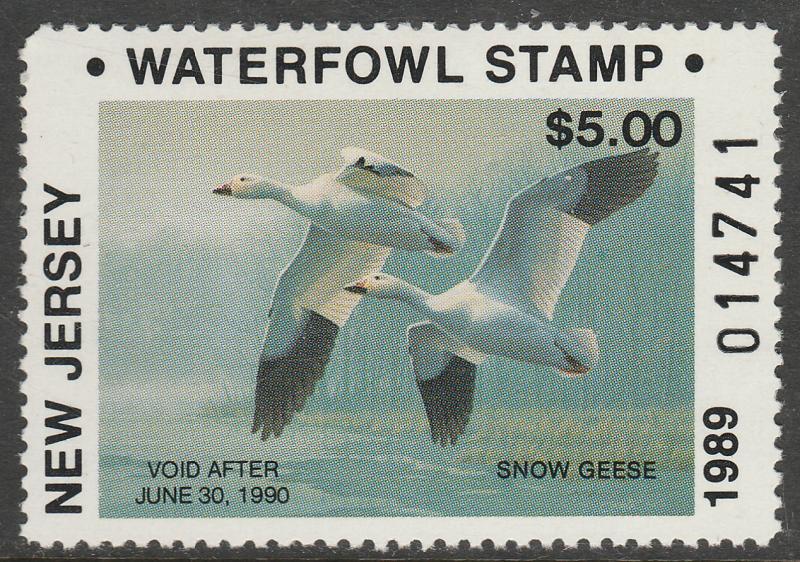 U.S.-NEW JERSEY 11-12, STATE DUCK HUNTING PERMIT STAMPS. MINT, NH. VF