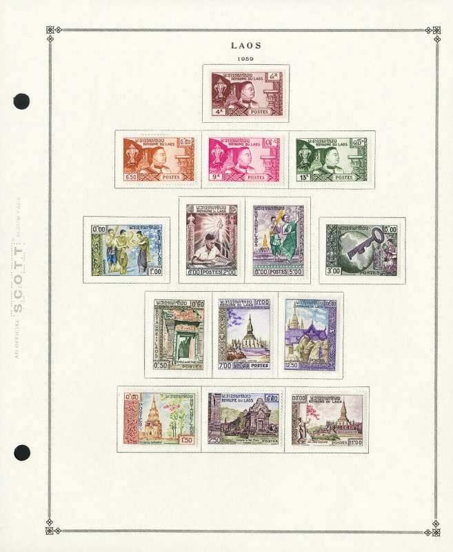 Laos Loaded Mostly Mint 1951 to 1998 Rather Complete Stamp Collection