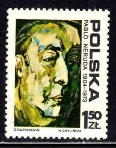 Poland #2072 ~ Pablo Neruda, Chilean Poet ~ Ucto, NH  (1974)