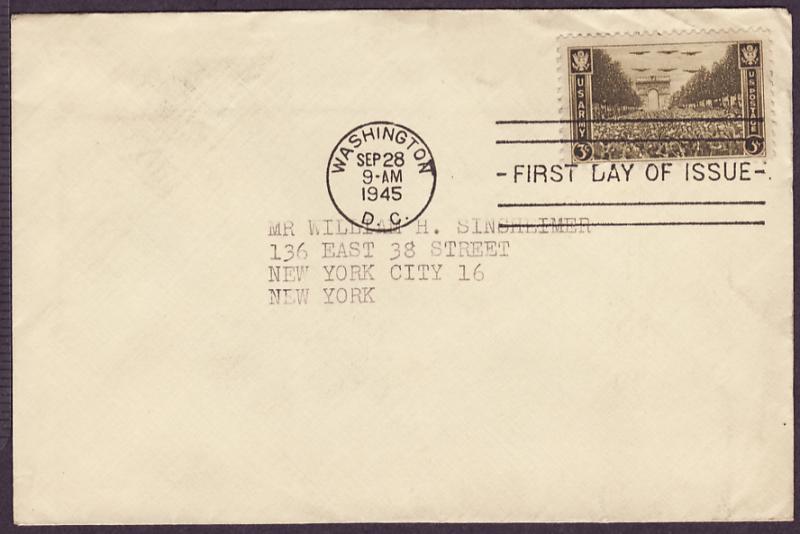  934 Army in WWII uncacheted FDC