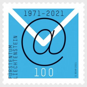 Stamps Liechtenstein 2021 - 50 Years of the First E-mail