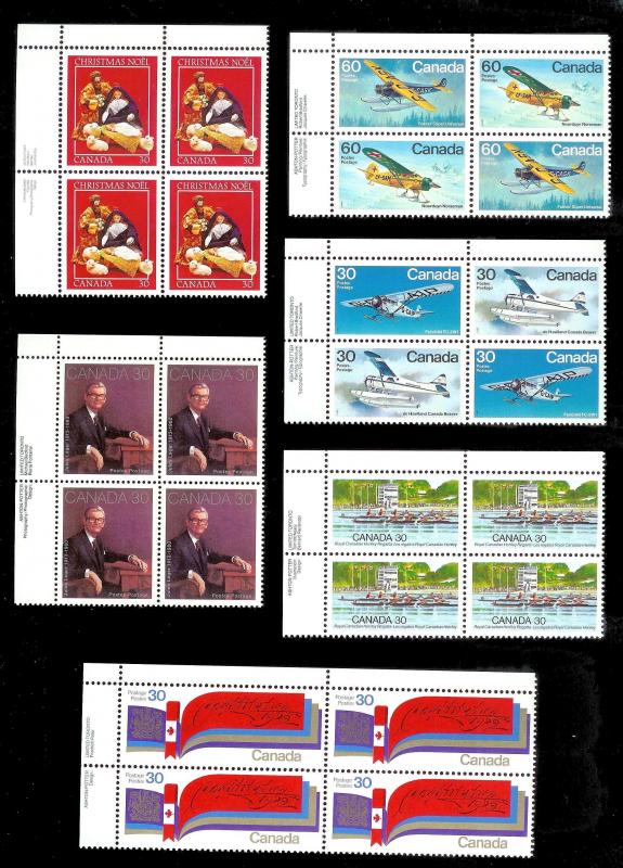 CANADA (111 pcs.) Imprint & Corner Blocks ALL Mint Never Hinged FV=C$120+