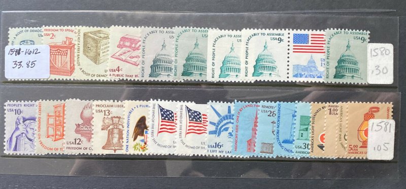 US Stamps - SC# 1581 - 1612 - MNH - SCV -  $33.85