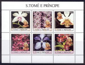 St Thomas & Prince Is. - 2003 MNH sheet of 6 M. Monroe #1481 cv 10.00