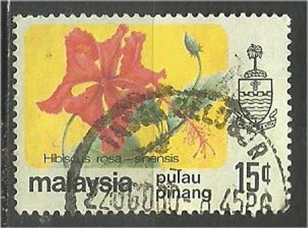 PENANG, 1979, used 15c, Flowers Scott 85