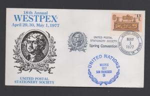 1705 WESTPEX San Francisco1977 stamp show cover  MAY 1 1977
