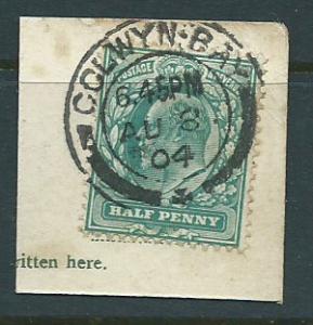 GB Edward VII SG 216  on piece Colwyn Bay cancel '04