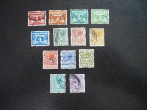 Stamps-Netherlands-Scott#142-149,151,153,155-156,159- Used Part Set of 13 Stamps