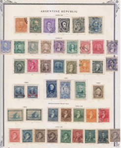 ARGENTINA 1858-1899 COLLECTION ON 4 ALBUM PAGES Sc 1 thru 142 SCV$2,228+