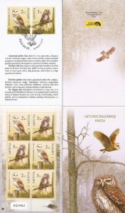 Lithuania 2014 Owls Limited edition numbered booklet with 3 sets (5000 ex.only!)