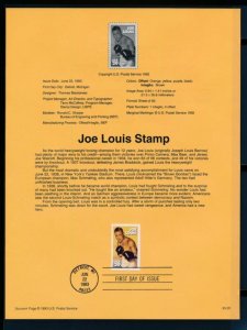 USPS 1993 SOUVENIR PAGE JOE LOUIS #2766