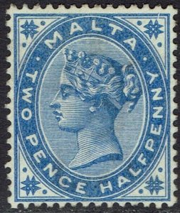 MALTA 1885 QV 2½D BRIGHT BLUE