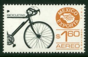 MEXICO Exporta C491 $1.60P Bicycles. Unwmk Fosfo Paper 4 MNH