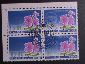 ​KOREA-1991 SC# 3042 LOVELY  PHALAENOPSIS FLOWERS-CTO BLOCK VERY FINE