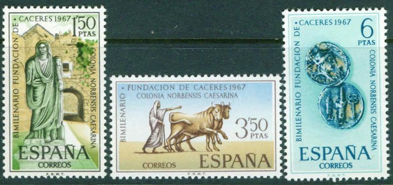 SPAIN Scott 1497-1499, MNH** Founding of Caceres set 1967