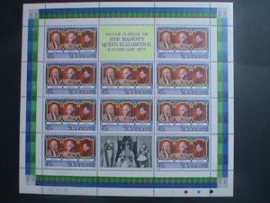 ST. VINCENT-1977 SC#491- SILVER JUBILEE OF QUEEN ELIZABETH II- MNH SHEET-VF