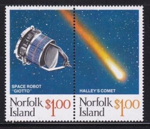 Album Treasures Norfolk Island Scott # 381  $2.00 Halley's Comet Pair  Mint NH