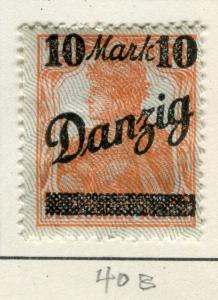 DANZIG;   1920 early surcharged issue Mint hinged 10M. value, type B
