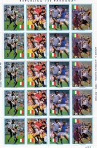 Paraguay 1989 World Cup Italy 90 Shlt 5 Strips of 4 Sc 2309 