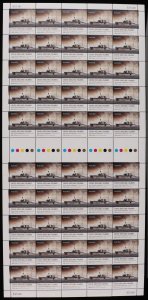 COCOS (KEELING) ISLANDS 2014 Emden Sinking 70c full sheet MNH **. SG 491 cat £95