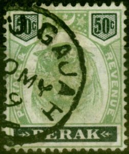 Perak 1898 50c Green & Black SG75 Fine Used