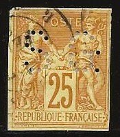 French Colonies 45 Imperf - Perfin
