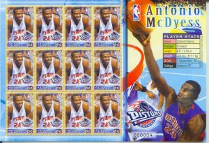 Antigua, NBA- A Mcdyess, Det Pistons,  S/S 12,  (Anti05030*