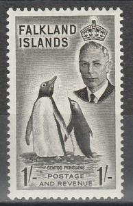 FALKLAND ISLANDS 1952 KGVI PENGUINS 1/-