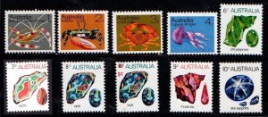 AUSTRALIA Marine Gems Definitives set with surcharge (1973) MNH