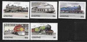 Lesotho 1984 Trains Sc 453-457 MNH A1574