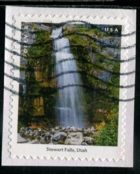 5800f US (63c) Waterfalls - Stewart Falls SA, used on paper