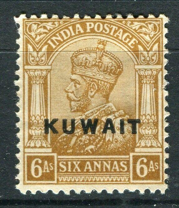 KUWAIT; 1923-24 early GV India Optd. issue Mint hinged 6a. value