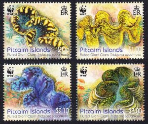 Pitcairn WWF Fluted Giant Clam 4v 2012 MNH SG#865-868