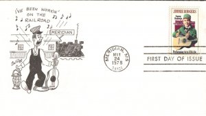 #1755 Jimmie Rodgers Comic FDC