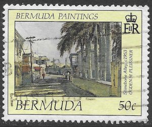 Bermuda 50c Shinebone Alley Painting by Pleissner issue of 1990, Scott 591, Used