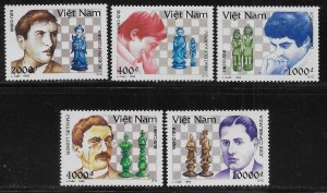 Viet Nam DR 2496-2501 Chess Champions set and s.s. MNH