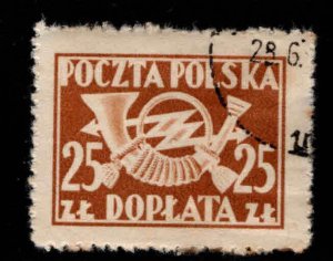 Poland Scott J113 Used  CTO Postage Due stamp,