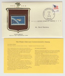 1193 Project Mercury Space w/ Historic Stamps America Commemorative Cover