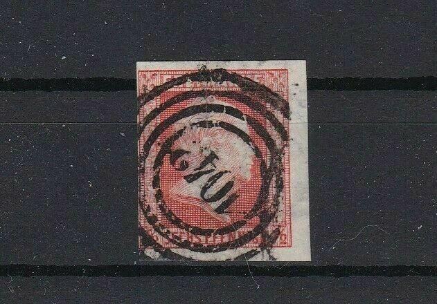 prussia 1860 ½sgr vermilion imperf no wmk used stamp  cat £250+ ref r13426