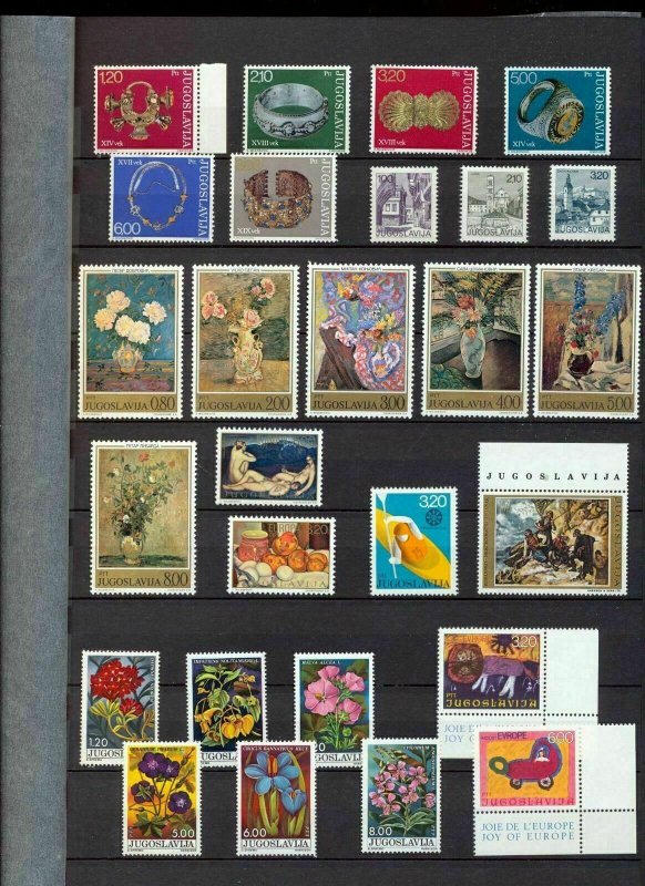 Yugoslavia 1974/76 MNH Art WildlifeAppx 100StampsZA826