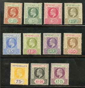 SEYCHELLES 1903 SCOTT #38/48, SG# 46/56 KING EDWARD VII  MINT HINGED