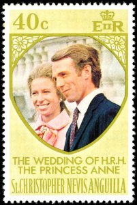 ST KITTS-NEVIS-ANGUILLA Sc 274-75 VF/NH Royal Wedding•Princess Anne-M. Phillips