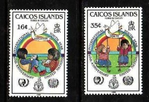 Caicos-Scott#65-6-Unused NH set-Youth Year-1985-