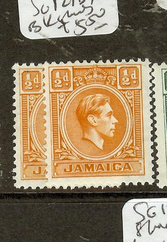 JAMAICA  (P0508B) KGVI 1/2D  SG121BX2 BK SHADES  MOG