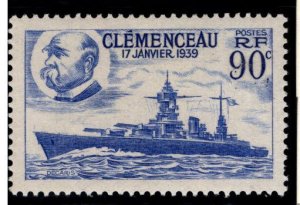 FRANCE Scott 371 MH* 1939 Clemenceau Battleship stamp