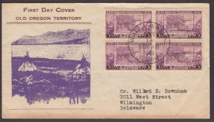 1936 Oregon Territory 100 years Sc 783-47c FDC Raley cachet Walla Walla WA