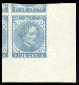 Confederate States 6 Jefferson Davis 5c 1862 De La Rue & Co. PSE grade 100J NH