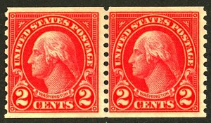 U.S. #599 MINT PAIR OG LH